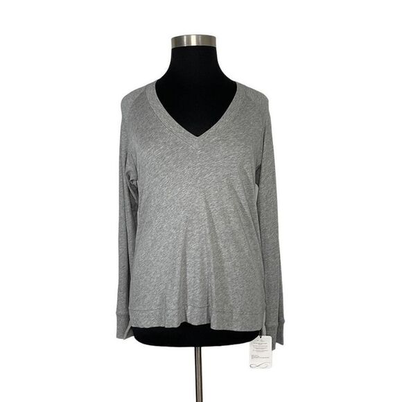 Shine L Heather Gray Colbie Top Raglan Long Sleeve T-Shirt Y2K VTG Pima Cotton - Picture 2 of 10